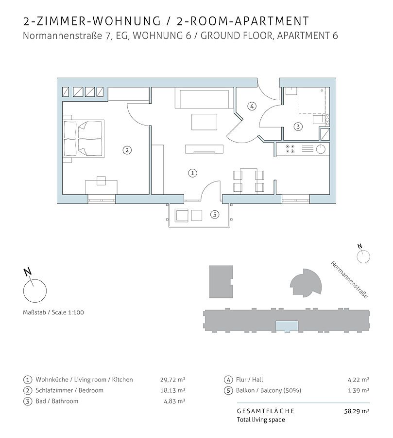 Vermietete 2-Zimmerwohnung im Hochparterre mit Balkon im idyllischen Altglienicke in Berlin