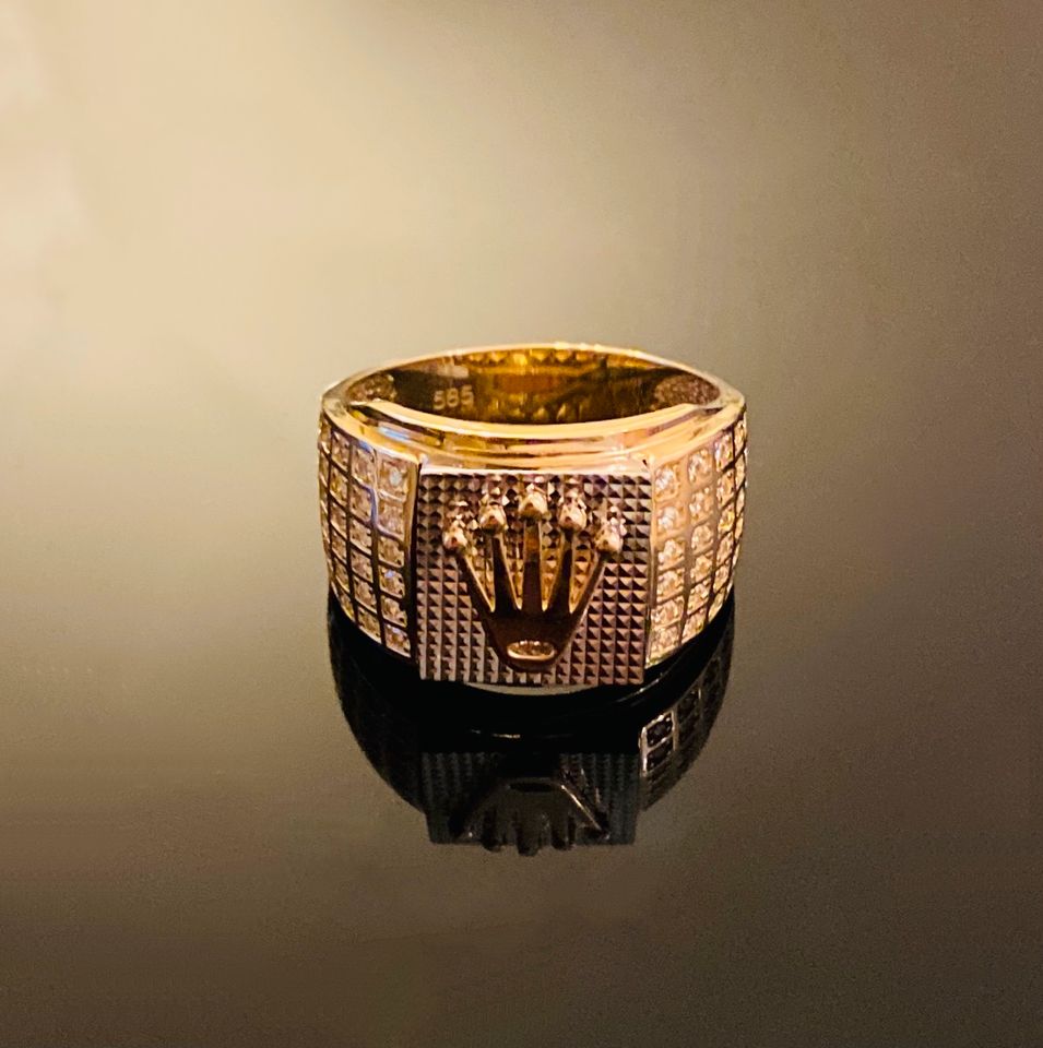 Krone Gold Ring 585/14 Karat Goldkette Königskette Plattenkette in Berlin