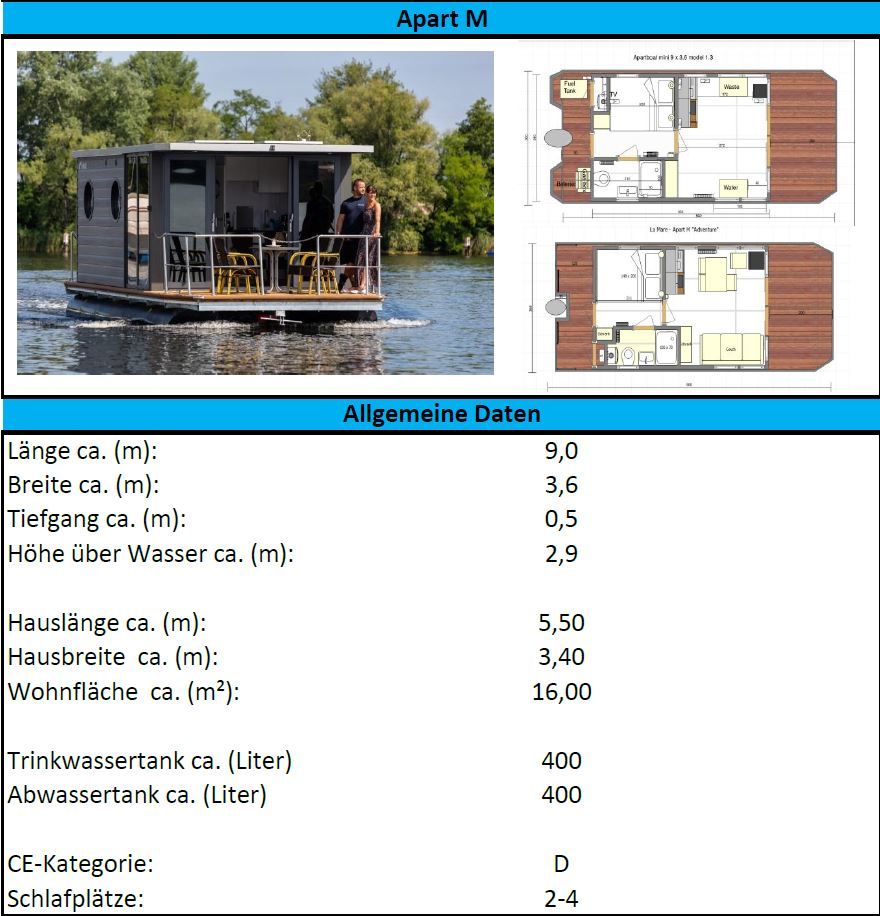 -50% Rabatt - Ferienwohnung mieten direkt am Wasser | Hausboot in Kleinzerlang