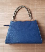 Handtasche blau gold * mittelgroß * Umhängegurt * unbenutzt Berlin - Pankow Vorschau