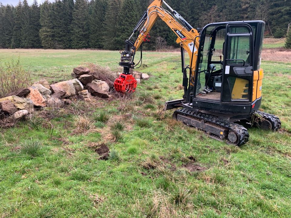 Vermietung Minibagger Bagger Sortiergreifer Mieten Baumaschinen in Floh-Seligenthal-Struth-Helmershof