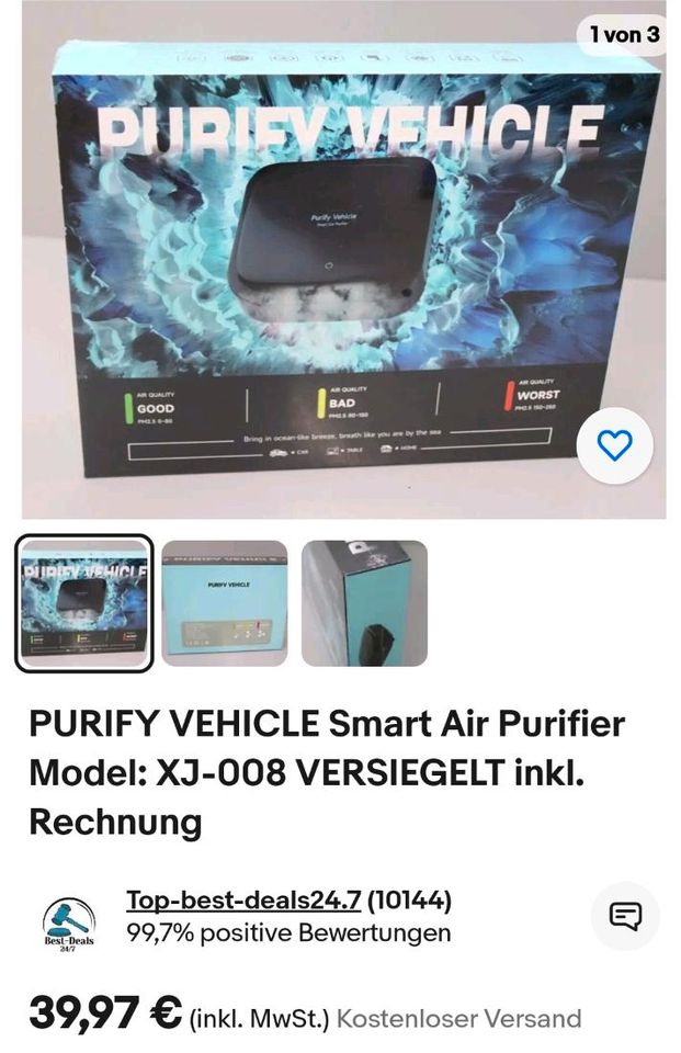 Luftfilter Luftreiniger Purify in Oberhausen