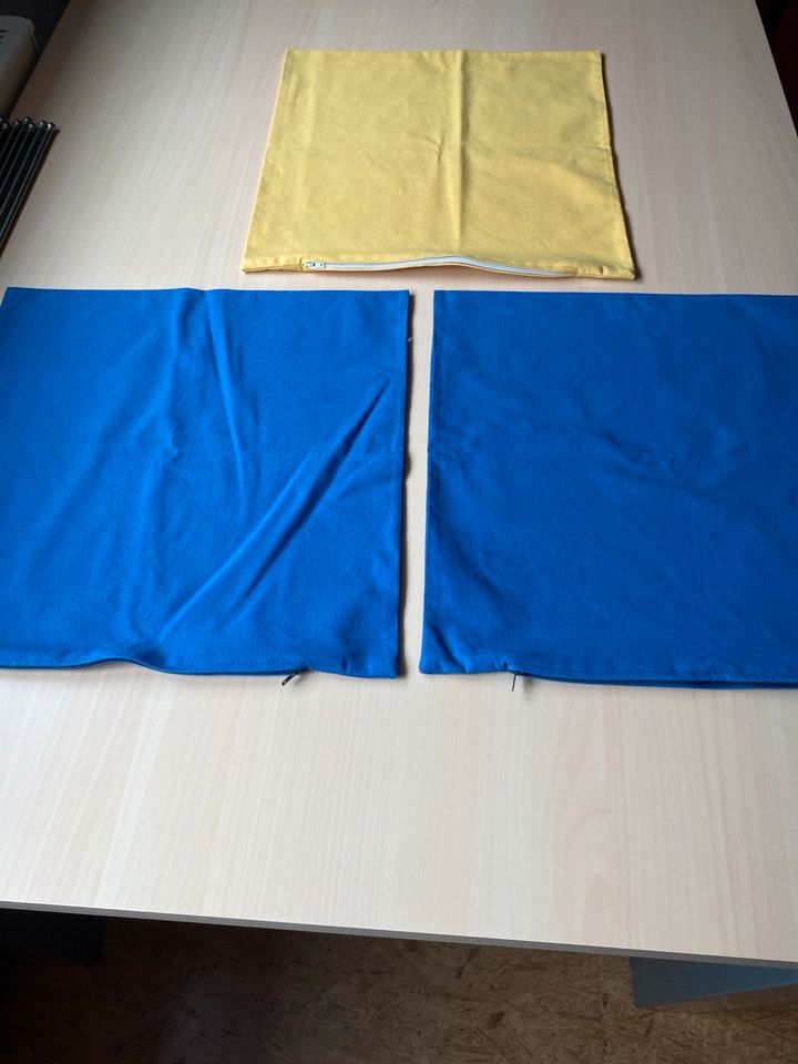 Kissenbezüge blau / gelb 40 x 40 cm in Türkheim