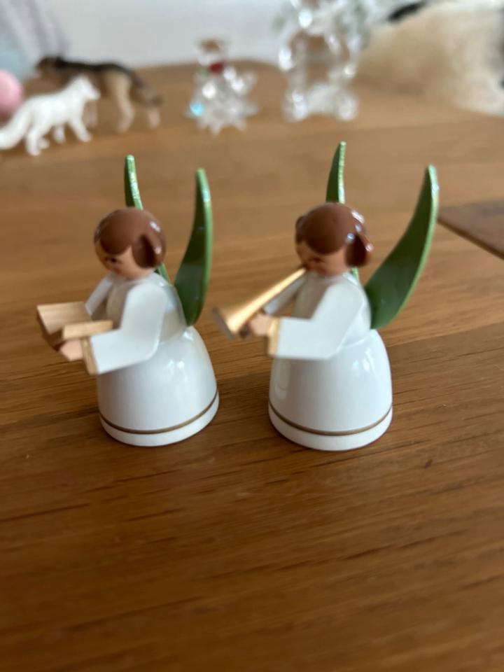 2x Engel, Holzfiguren, echte erzgebirgische Handarbeit, TOP!!! in Laggenbeck