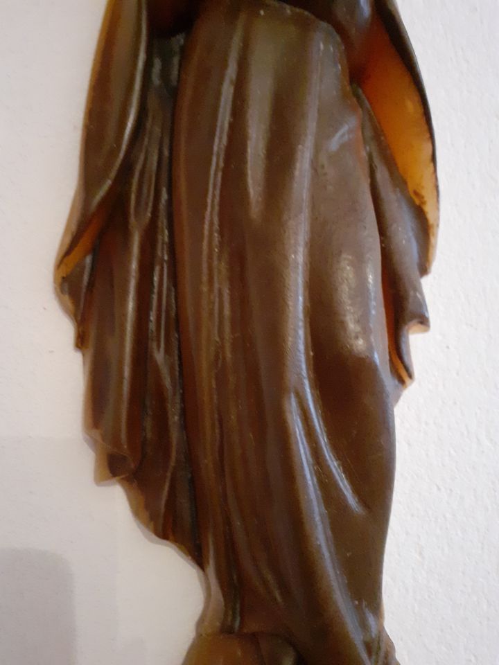 Wachsbild Maria mit Jesus Wand Bild Heiligenbild 44 cm x 15 x 5,5 in München