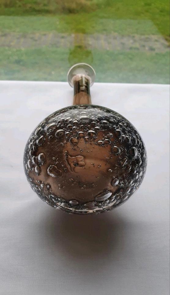Vase Glas, Rauchtopasvase, Zwiesel Glas „Florida“, Design: Heinri in Erlangen