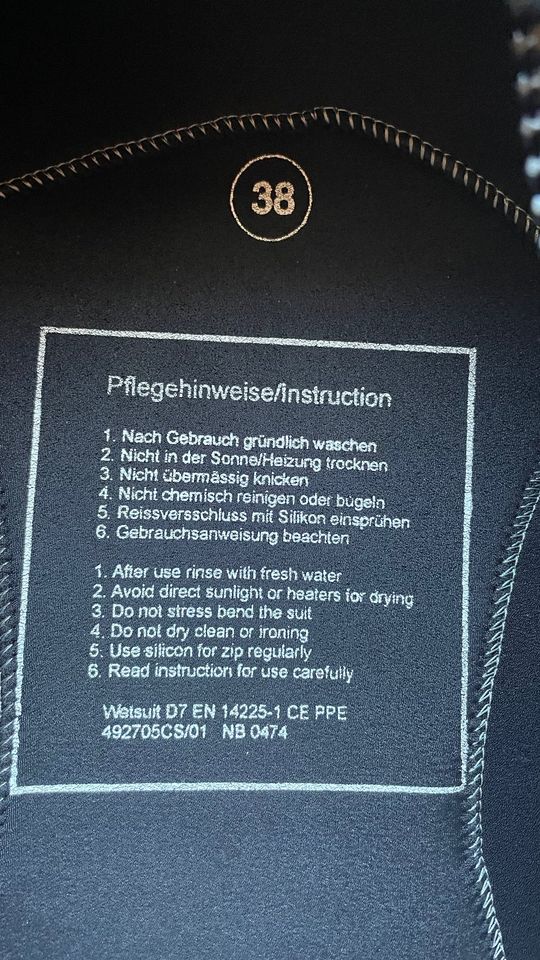 Aquata Damen Neopren Tauchanzug 7mm, Größe 38 in Hauenstein