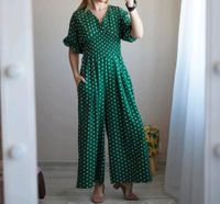 Jumpsuit Overall grün lang Punkte gepunktet Polka dots Altstadt-Lehel - München/Lehel Vorschau