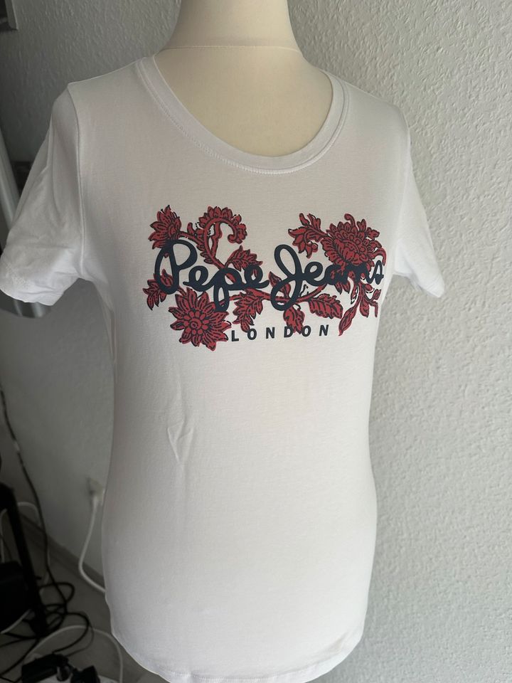 Pepe Jeans Shirt Weiß rot 36 S in München