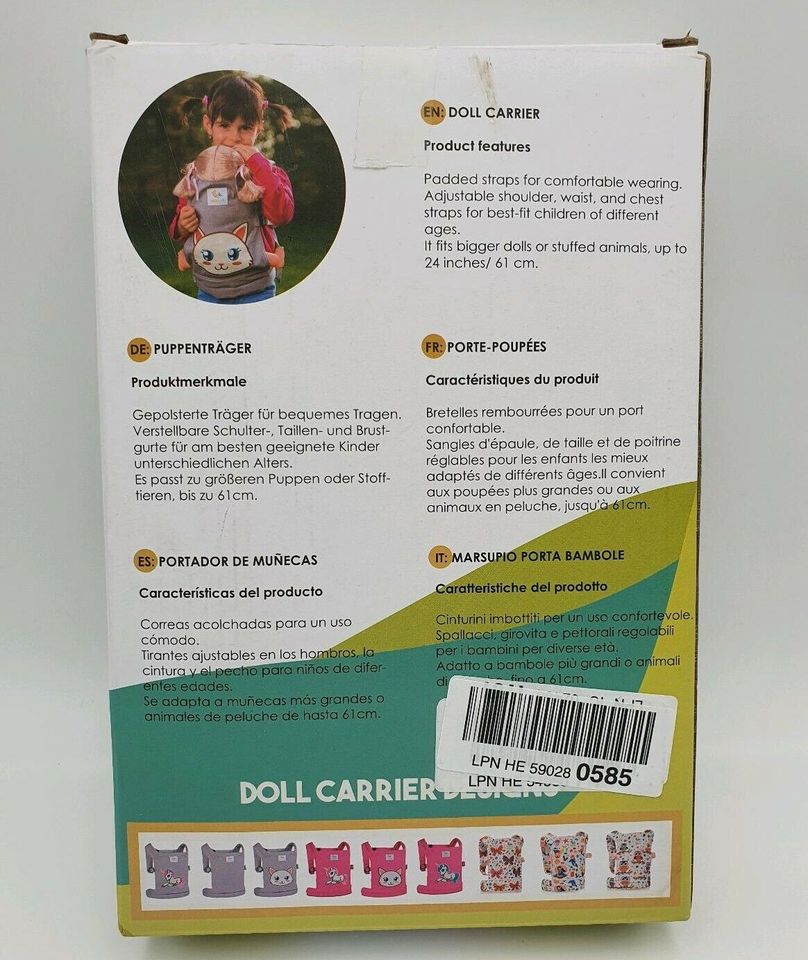 Bayer Design Puppentrage EasyCarry Puppen Tragegurt Einhörner 9€* in Vettweiß
