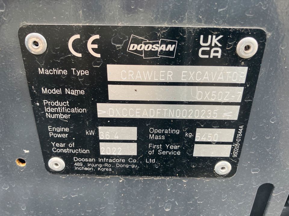 DOOSAN DX50z-7 Powertilt Mieten / Kaufen in Neu Ulm