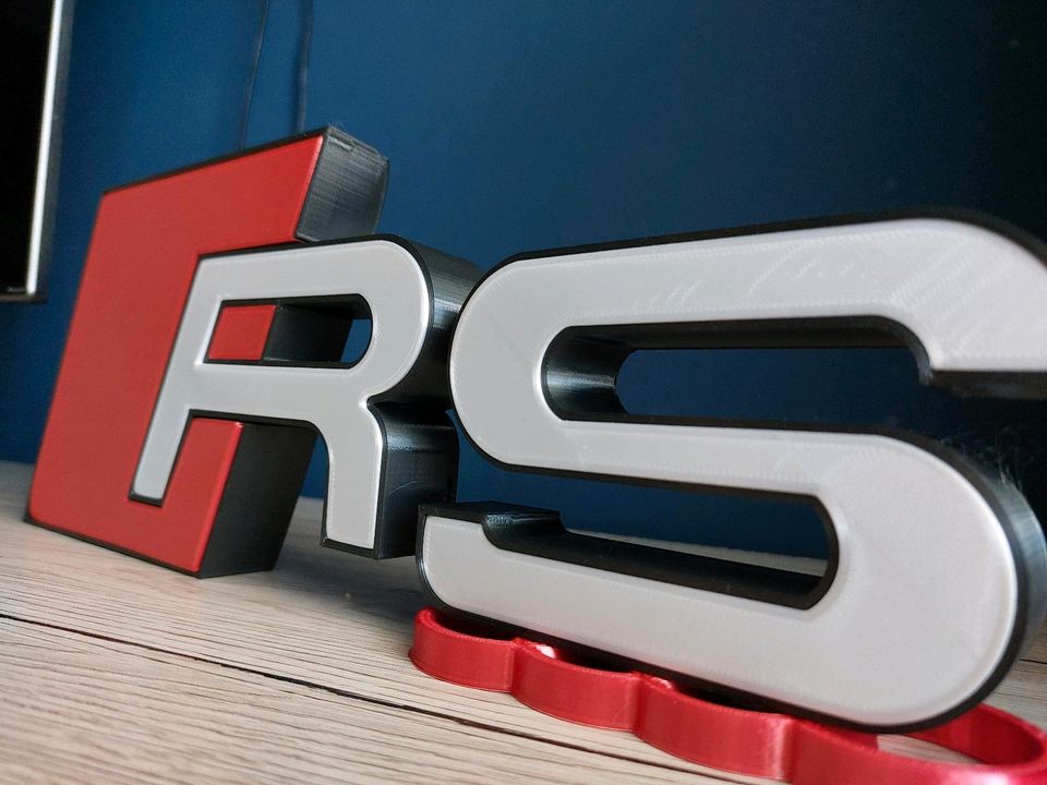 Audi RS Logo Emblem Deko LED 36x14cm