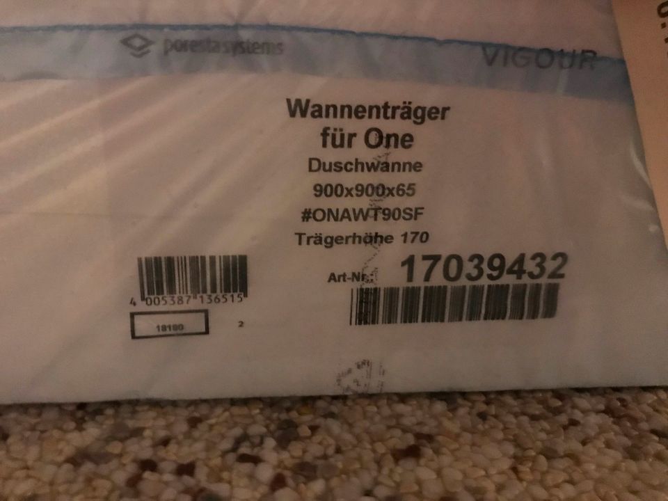 Duschwanne Vigour one 90 x 90 x 6,5 inkl. Träger u.Ablaufgarnitur in Kamenz