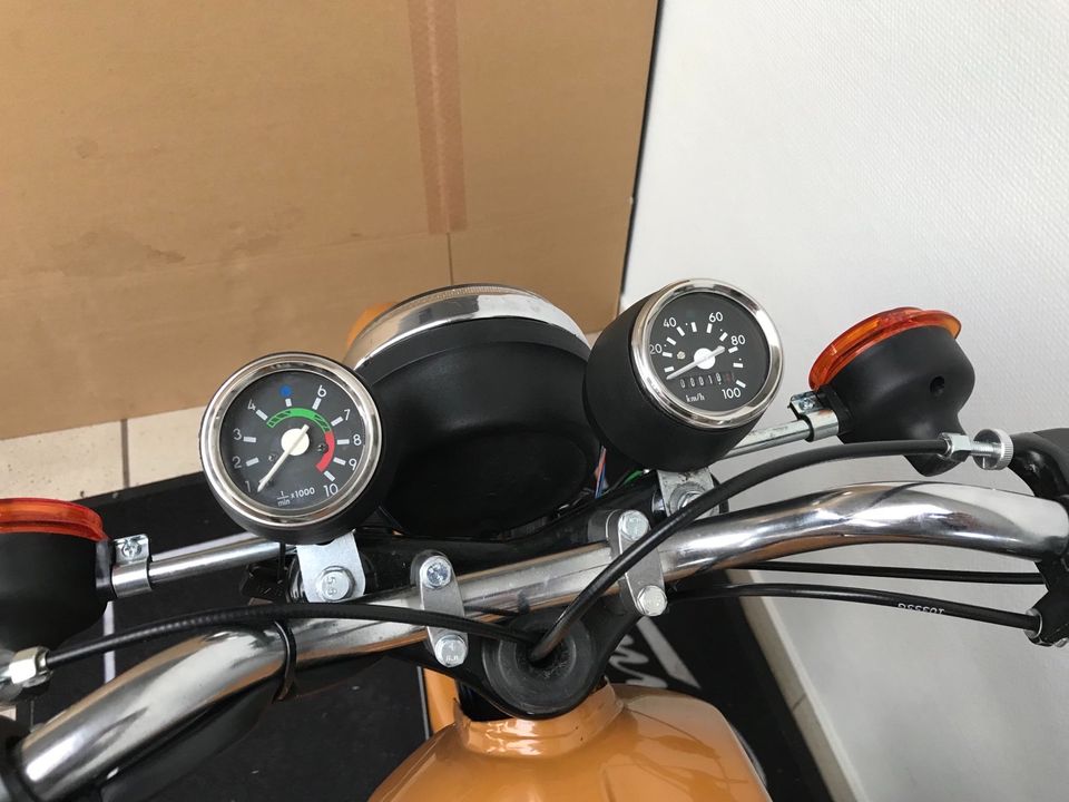 Simson S51 4 Gang Comfort braun M500 60 km/h Papiere 12V Vape Top in Calbe (Saale)