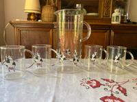 Jenaers Glas Kanne mit 4 Tee oder Milch Gläsern lustige Kühe Baden-Württemberg - Horgenzell Vorschau