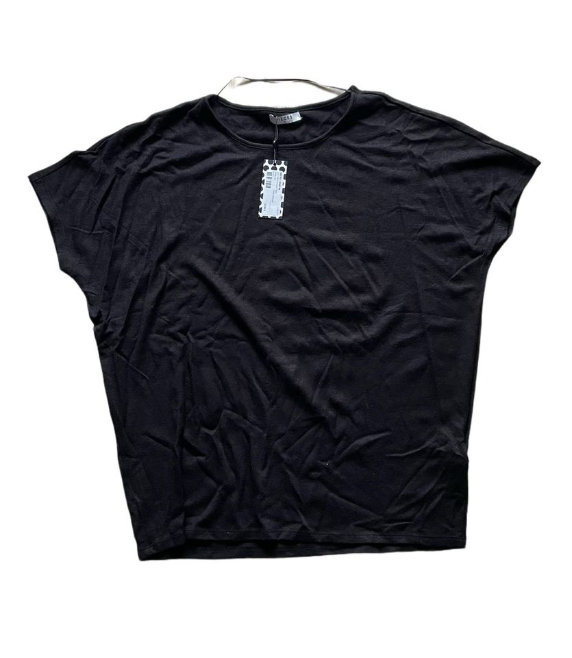 Pieces T-Shirt Damen schwarz XL neu mit Etikett Tshirt T shirt in Freising