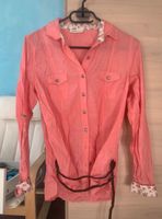 Damen Bluse korall orange Blumen Muster h&m Gürtel Kreis Pinneberg - Barmstedt Vorschau