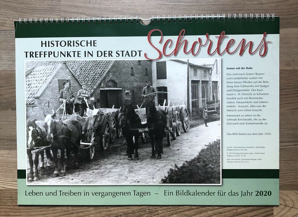 Kalender „Historische Treffpunkte Schortens“ Rudi Rabe & Heimatv in Jever