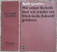 Prospekt Audi Quattro Urquattro 10/1982 Modelljahr 1983 + Preise Nordrhein-Westfalen - Mönchengladbach Vorschau