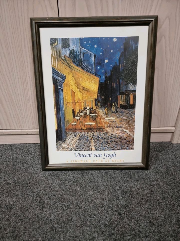 Bild im Rahmen, Vincent van Gogh, a sidewalk cafe at night, in Ruhla