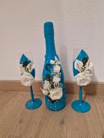 Hochzeit Sekt Glas falsche türkis blau Unikat geschenkidee Bayern - Abensberg Vorschau