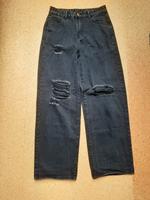 Damen Mädchen Jeans Shein 38 schwarz weites Bein Mom Jeans Hose Hessen - Vöhl Vorschau