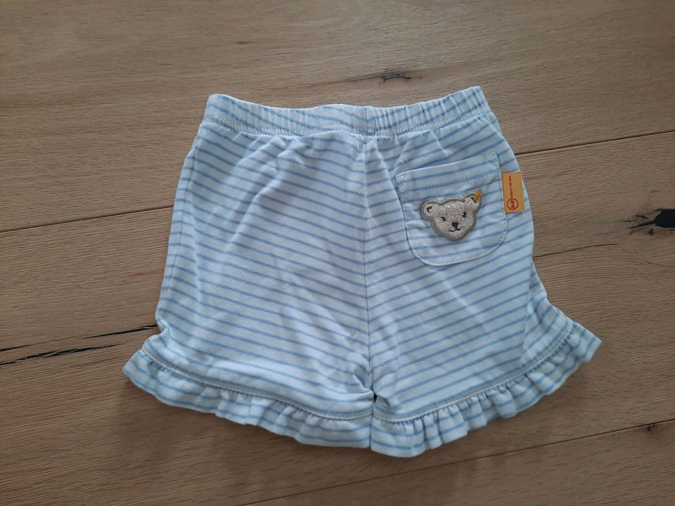 Steiff - Shorts kurze Hose Sommer blau weiß 62 68 neuwertig in Nattheim