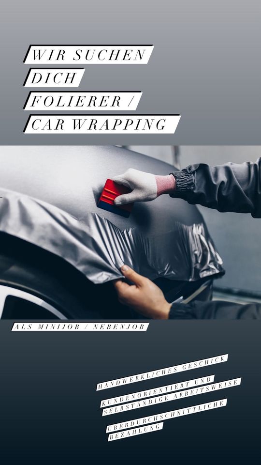 Folierer  M/W/D Car Wrapper  Voll Folierung  Minijob kfz gesucht in Karlsruhe