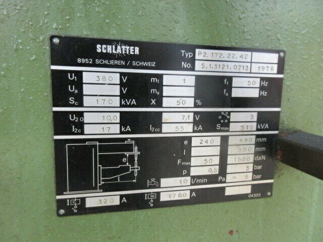 Schlatter Selecta P2 Punktschweißmaschine schweißen Metall Auflös in Straßberg