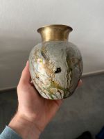 Vase metall messing emaille antik vintage Vogel Kreis Pinneberg - Uetersen Vorschau