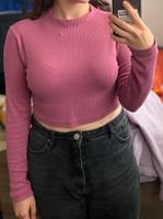 Pinkes/Fliederfarbenes Crop-Top langärmelig Hessen - Rodgau Vorschau