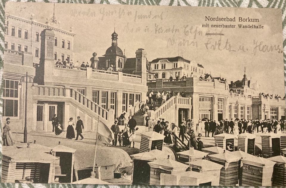 Historische Postkarte Borkum in Auma