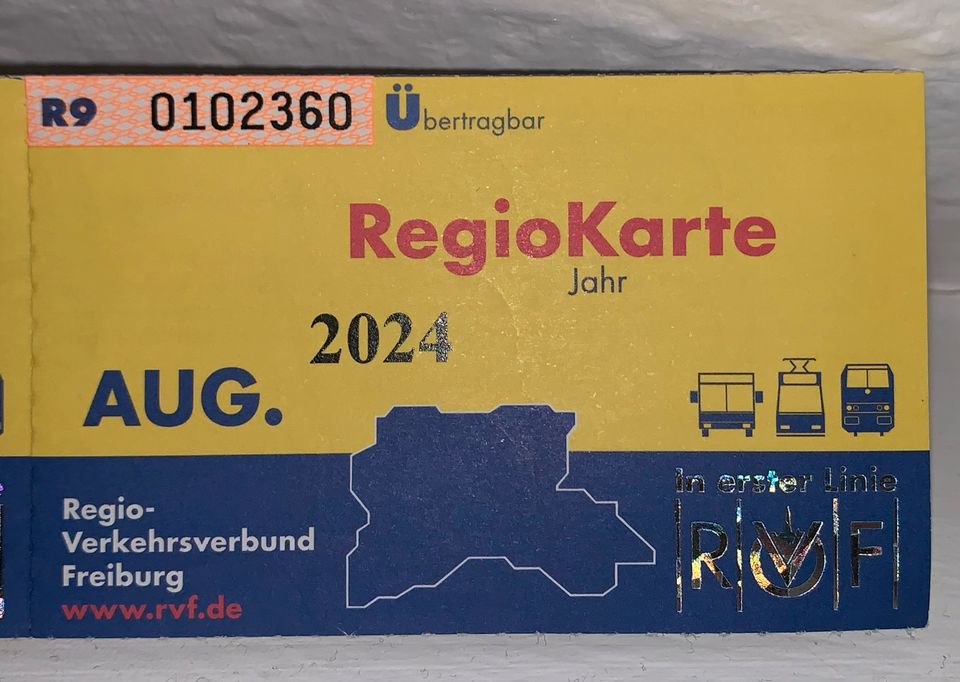 Regiokarte Freiburg August 2024 in Riegel