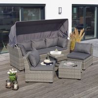 Sonneninsel Garten Rattan Lounge Set mit Sonnendach Neustadt - Hohentor Vorschau