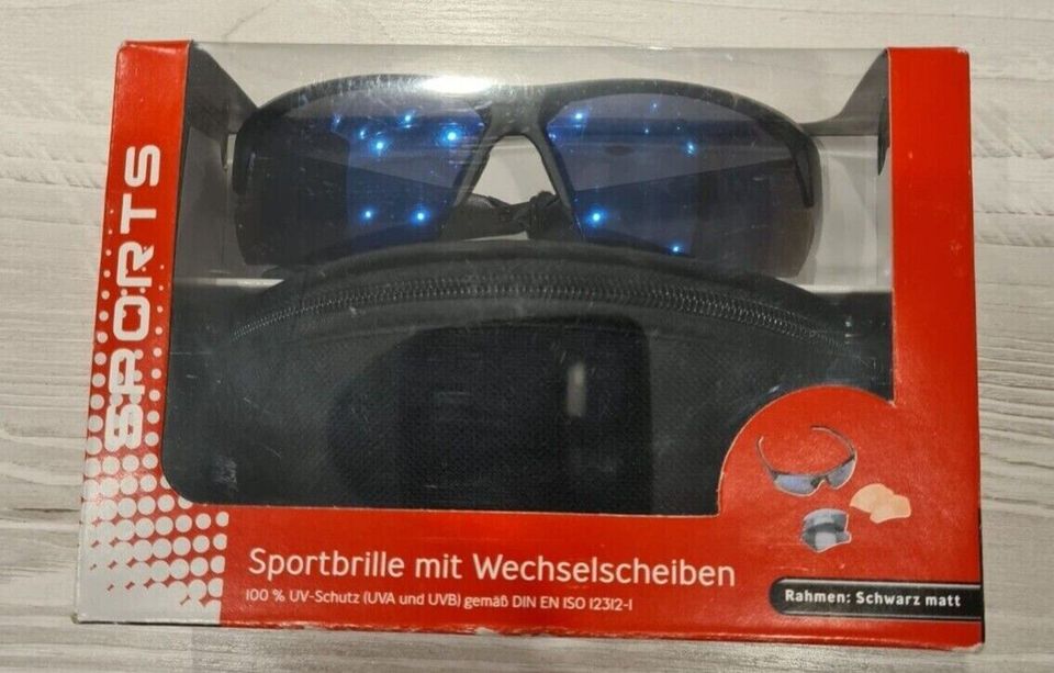 Crane Sportbrille mit Wechselscheiben 100%UV Schutz Fahrradbrille in Petersaurach