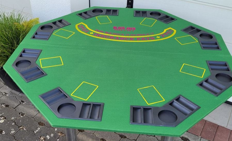 Ess-Tisch rund ("Pokertisch") / Tafel oval 2 Einlege-Platten in Wölfersheim