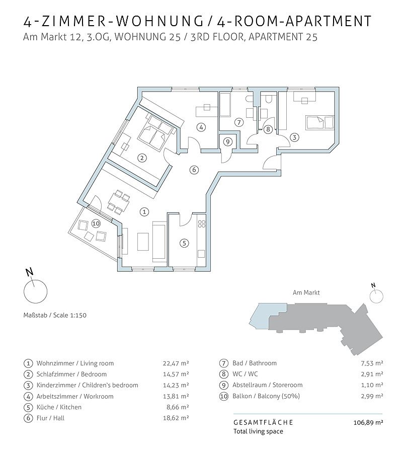 Großzügig geschnittene Wohnung mit 4 Zimmern und Balkon nahe Halle in Kabelsketal