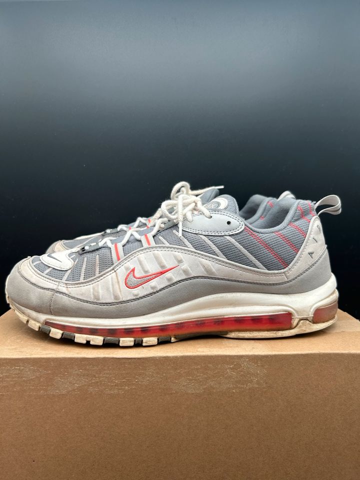 Nike Air Max 98 Grey Sail Habanero Red Gr. 47 (95 97 90 93 TN 1) in Bad Waldsee