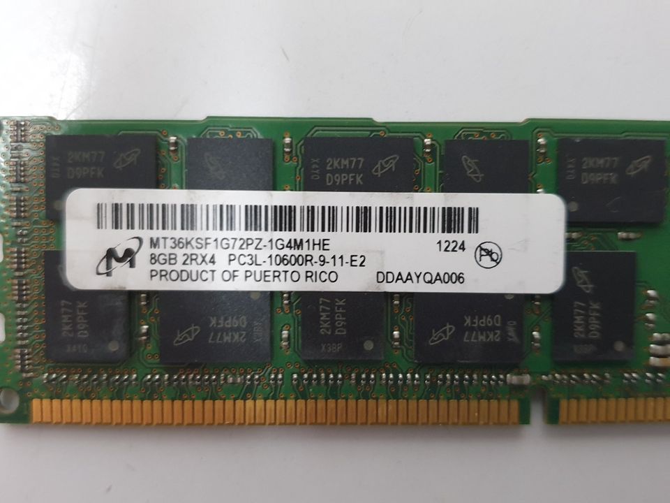 4x8GB 32GB 2Rx4 PC3L-10600R Server RAM ECC Arbeitsspeicher Micron in Fellbach