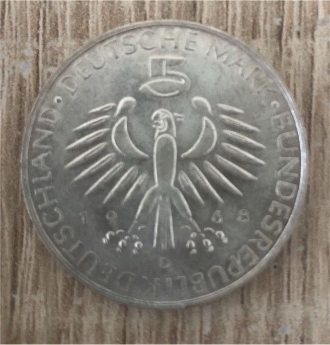 5 DM Münze von 1968 in Ingolstadt