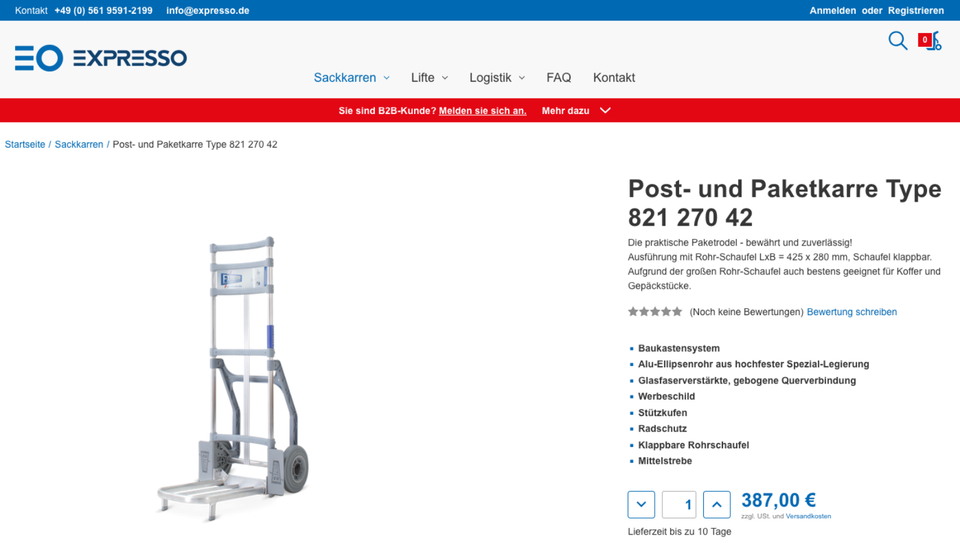 Sackkarre, NEU, hochwertig-klappbar-stabil-platzsparend -TOP in Wuppertal
