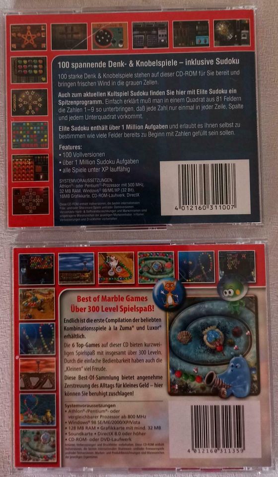 2 PC CD - ROM: Denk & Knobel( ab 6) u. Best of Marble Games(0/3+) in Bad Endbach