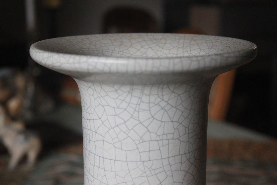 Bodenvase krakelee Silberdistel hohe Form selten Design Keramik in Windeck