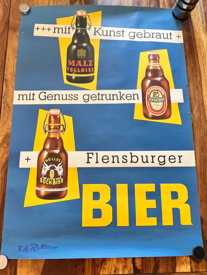 Flensburger Werbeplakat aus den 60er Jahren in München