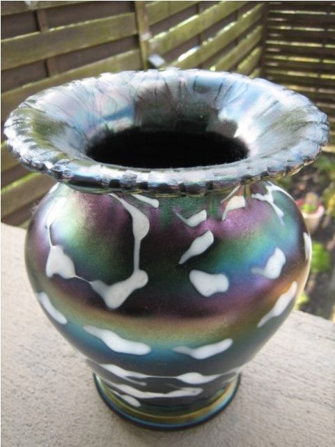 Poschinger Vase irisierend, Glas, Handarbeit in Herne