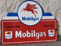 Mobilgas Blechschild Emailliertes Werbung Emailschild Niedersachsen - Emlichheim Vorschau