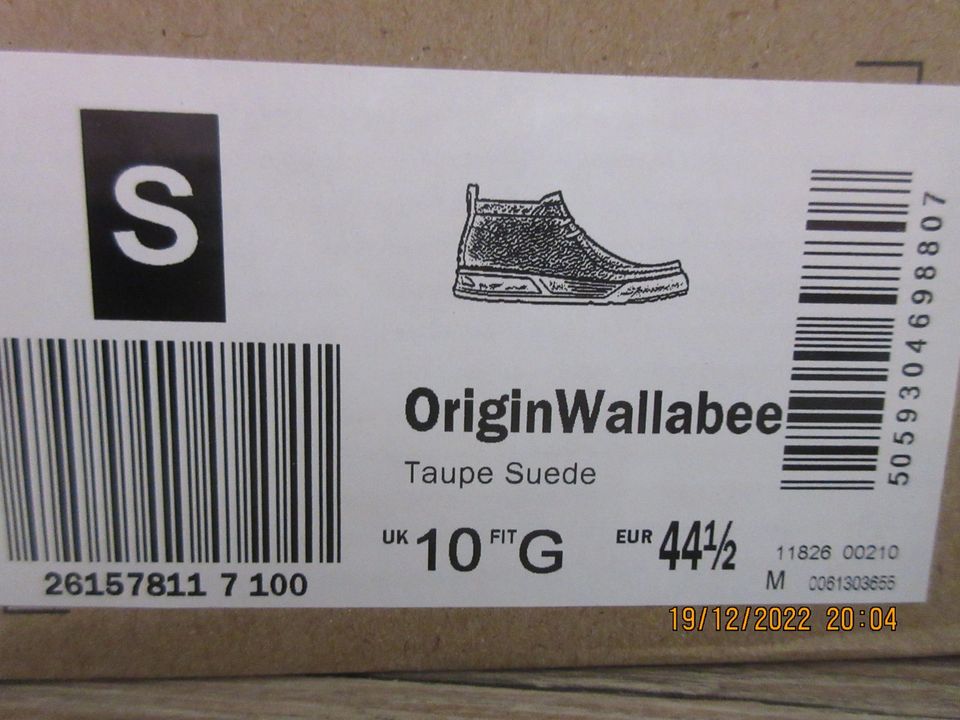 CLARKS ORIGINALS Wallabee, Gr.44,5, beige, NEU, UVP 170,00€! in Dormagen