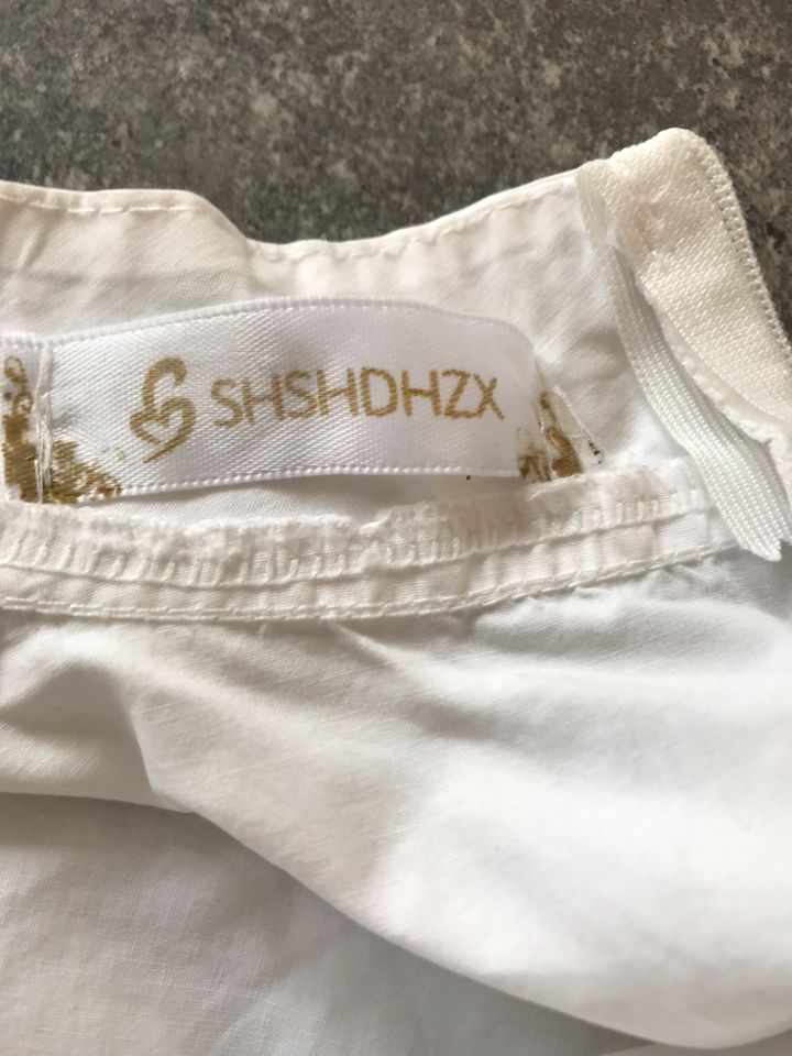 Weiße Bluse mit Häkelärmeln von SHSHDHZX, Gr. 38/40 in München