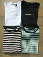 4 T Shirt Paket MNG Mango Logo weiß schwarz gestreift Gr M L Rheinland-Pfalz - Holsthum Vorschau