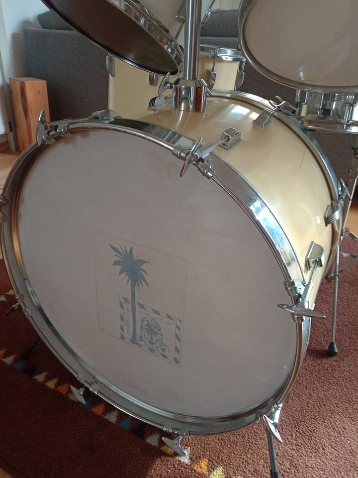 Rimmel Vintage Drumset Schlagzeug SchlitzschrBuchenkessel Trommel in Speyer